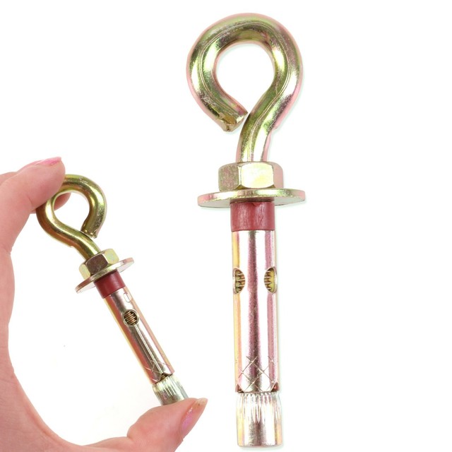 6x Eyebolt Anchor & Sleeve M8 Heavy Duty Wall Rawl Bolt Masonry Brick