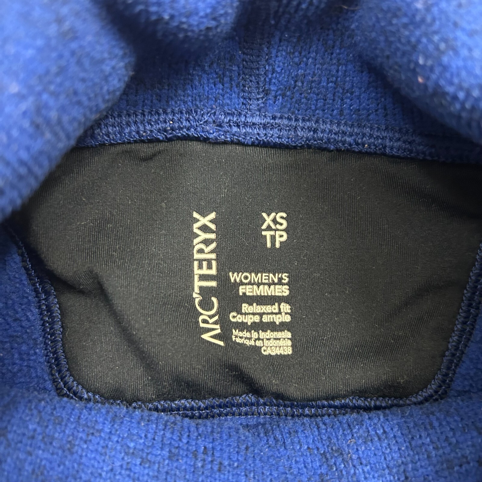 Arc'teryx Maglione Pullover Donna XS Collo Cappuccio Pile Blu Gorpcore