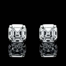 3Ct Lab-Created Diamond Push Back Solitaire Stud Earrings 14K White Gold Finish