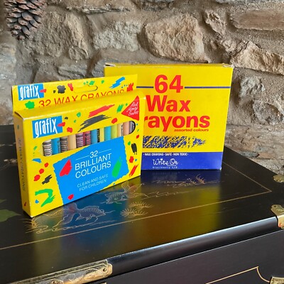 VINTAGE BOX SCHREIBSTIFTE x 64 + BOX 32 GRAFIX BRILLANTE FARBEN (NEU)