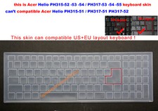 Keyboard Skin for Acer Helios 300 PH315-52 -53 -54 PH317-53 PH317-54 PH317-55