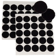 25 Sets Hook  Loop Fastener Coins/Dots Adhesive-Backed 20mm Free Ship BLACK