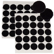 25 Sets Hook & Loop Fastener Coins/Dots Adhesive-Backed 20mm Free Ship BLACK
