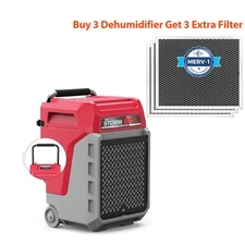 ALORAIR 170 PPD Storm 80X Commercial Dehumidifier with Pump Drain Hose Red