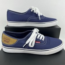 Levi Strauss Para Hombres Tenis de Lona Zapatos de Denim (Azul Marino, Talla 10) Nuevos con Etiquetas
