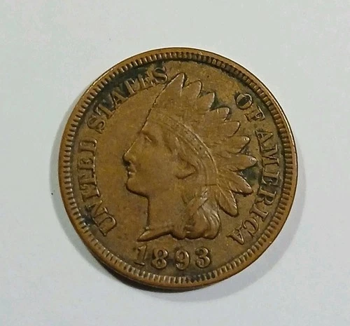 1893 INDIAN HEAD CENT VERY FINE + 1C COPPER