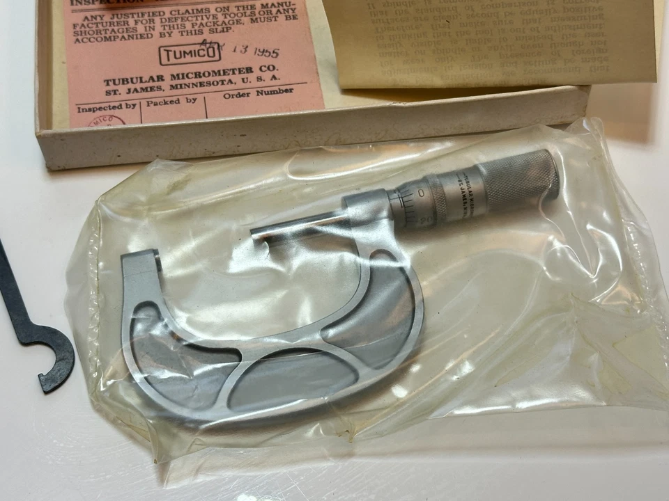 NEW Scherr Tumico USA Model 852 0-1" Tube Outside Micrometer, Sealed in Box - Image 2 of 4