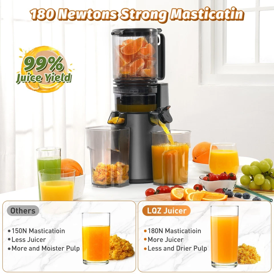 Slow Juicer with 5.4" Large Chute, 350W Cold Press Masticating Juicer Machine - Image 3 of 4