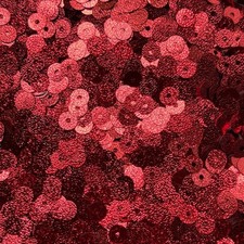 6mm Flat Sequins Red Metallic Embossed Texture Made in USA
