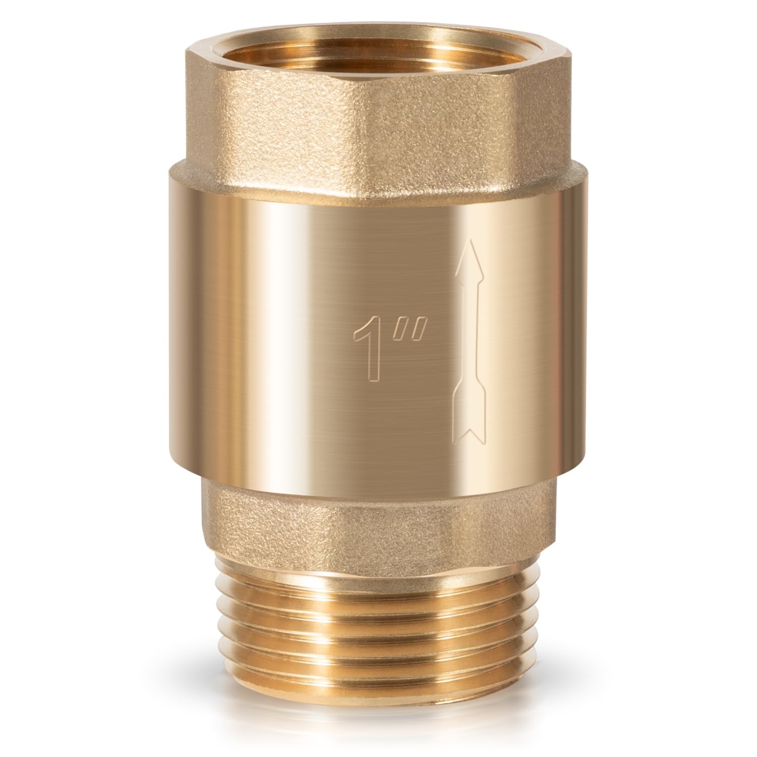 1 Inch Brass Check Valve 1in MNPT to FNPT One Way Water Backflow Preventer Pump