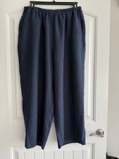 FLAX 100 LINEN ELASTIC WAIST TWO POCKETS PULL ON PANTS SIZE 2G