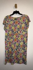 Ralph Lauren Womens Colorful Floral T-Shirt Dress Shirt Sleeve Modal M Medium