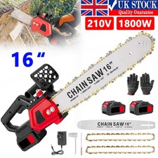 16 inch Cordless Chainsaw,Electric Handheld Wood Cutter + 2Batteries + Charger