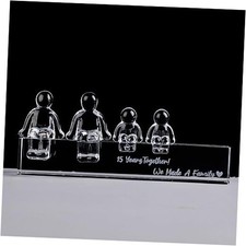 Crystal 15th Anniversary Wedding Gifts for Women Her,15 Years for 2 Children