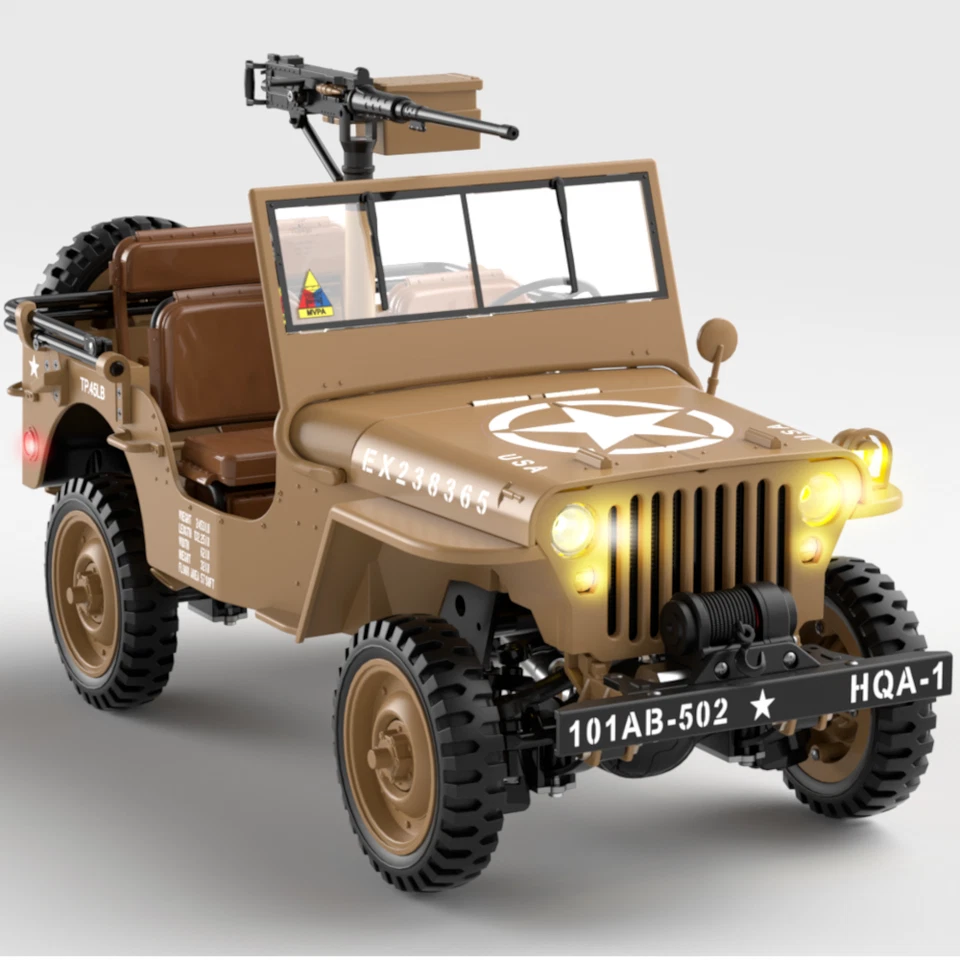 HG4-58 RTR 1/14 4WD RC Car Willys Military Truck for Jeep Off-Road Climbing Winc - Image 2 of 4