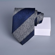 Classic Formal Business Men's Tie 8cm Striped Jacquard Wedding Necktie with Box