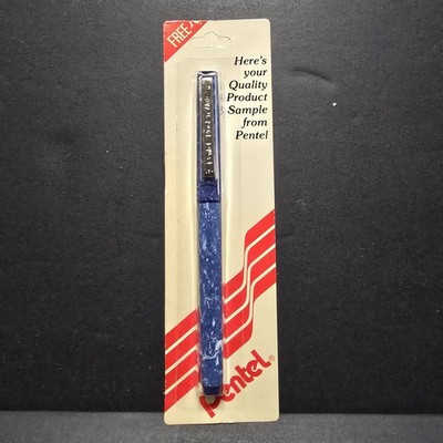 Vintage Pentel Rock'n Write Blue Marbled Plastic Sample Promo Pen Blue Ink