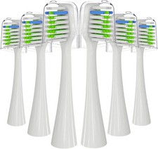 Replacement Toothbrush Heads for Waterpik Complete Care 5.0 9.0, 6 Count White