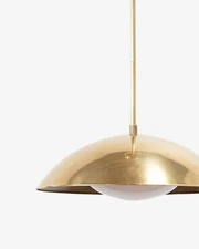 Mid Century Modern Raw Brass Pendant Light – Handmade Aldorno Ceiling Fixture