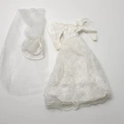 Vintage 1986 Barbie Dress Veil Romantic Wedding Bridal Gown and Hat #3102