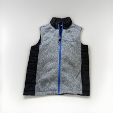 Free Country Fleece Lined Warm Winter Vest Youth Boys S 14/16 Gray Blue Black