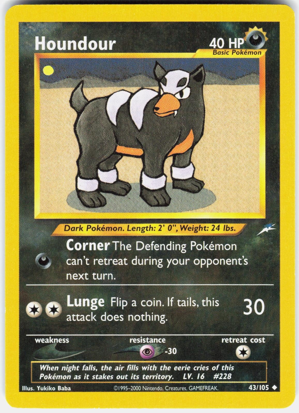 Houndour 43/105 Uncommon Neo Destiny Pokemon Unlimited Near Mint