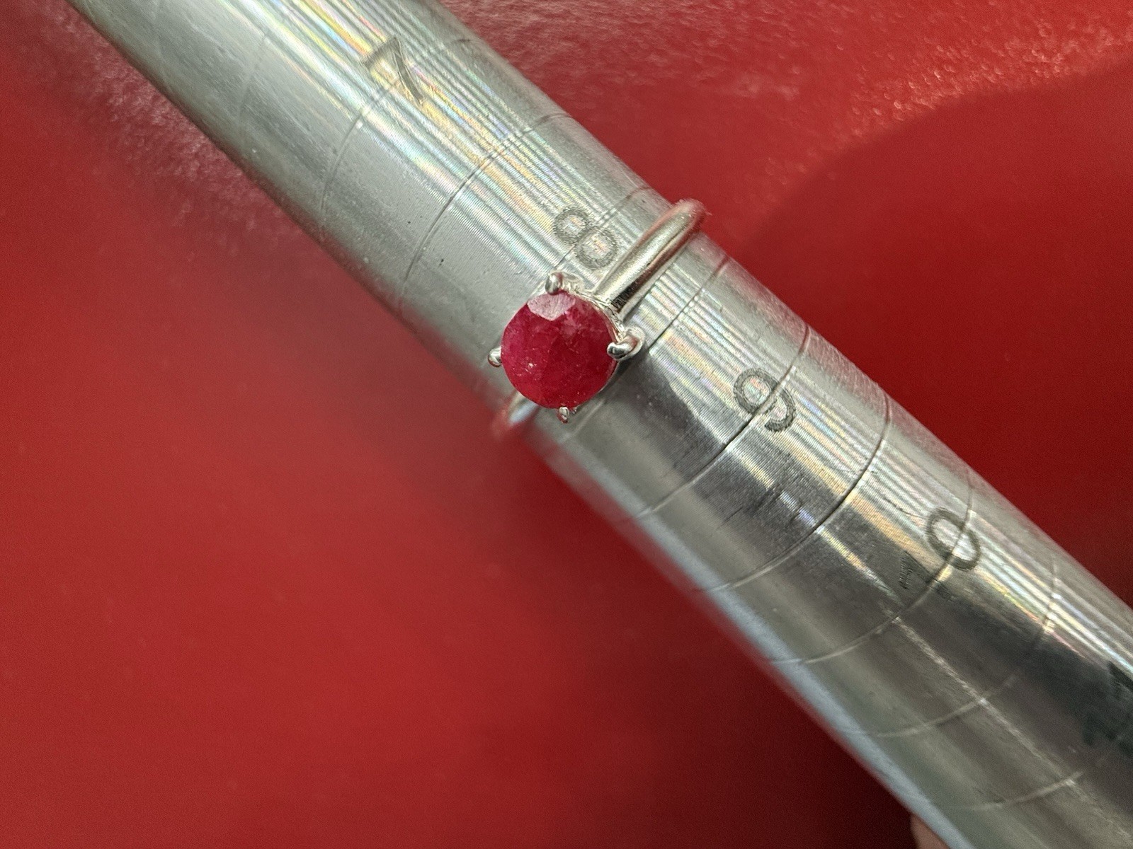 3 Sterling Silver Stacker Rings - Ruby Emerald Sa… - image 4