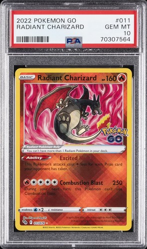 2022 POKEMON GO #011 RADIANT CHARIZARD PSA 10