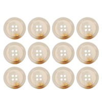 "12 StüCk Resin NäHknöPfe 28Mm 1 1/8\" 4 LöCher Runde MantelknöPfe Khaki"