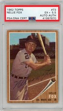 1962 Topps Nellie Fox #73 PSA 5.5 Auto A