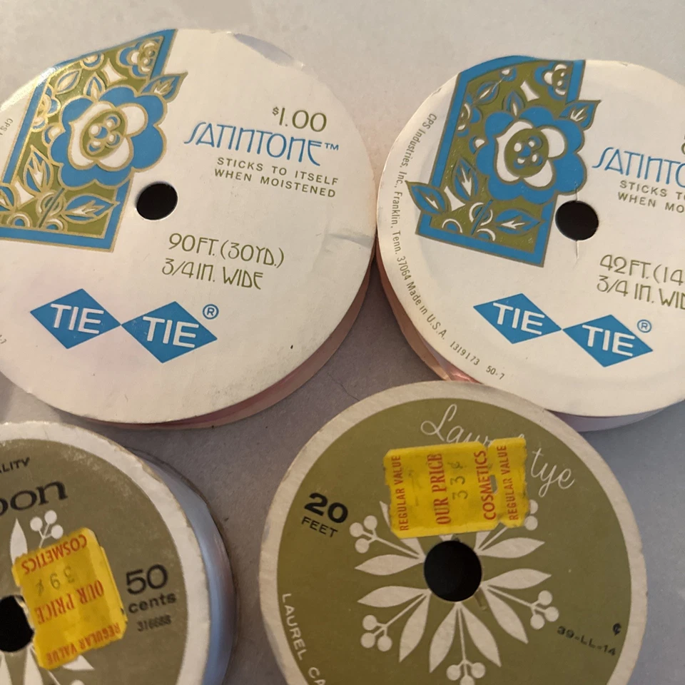 Lot Of 12 Vintage Ribbon Spools Lustre-tie Berwick 50s 60s And More - Image 2 of 4