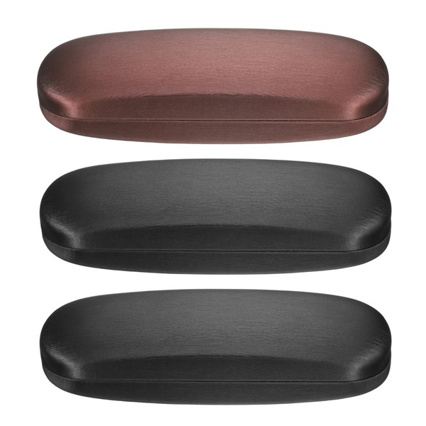 3 StüCk Brillenetuis Aus Pu-Leder,Brillenetui,Unisex,Brillenetui,Schwarz Braun-image