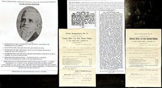 1880s MEMBER HOUSE REPRESENTATIVES LANCASTER PA HORSE INSURANCE DOCUMENTS SIGNED