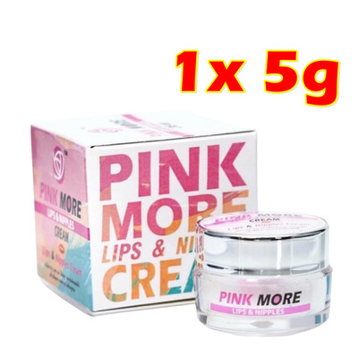 PINK MORE Skin Cream 5g Natural Brightening Moisturizer for Lips & Sensitive