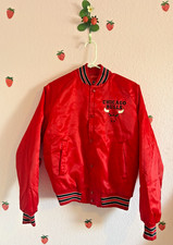 Vintage Chalk Line Chicago Bulls NBA Fan Red Jacket Youth 18/20 Made USA