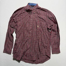 Vintage Nautica Plaid Tartan Button Down Shirt Men XL Made in USA Cotton 90s