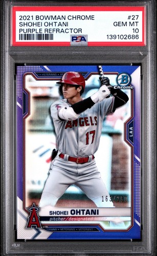 2021 Bowman Chrome Shohei Ohtani #27 Purple Refractor /250 PSA 10