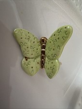 RETIRED  RARE Nora Fleming Green Butterfly Mini - Initials and Gold Dots