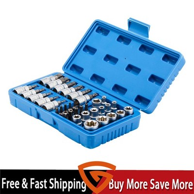 E-Socket Male Female For Trucks E-torx 34pcs Handheld Tool For Car 3/8 Drive
