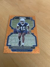 2021 Panini Prizm #438 Nahshon Wright Orange Laser