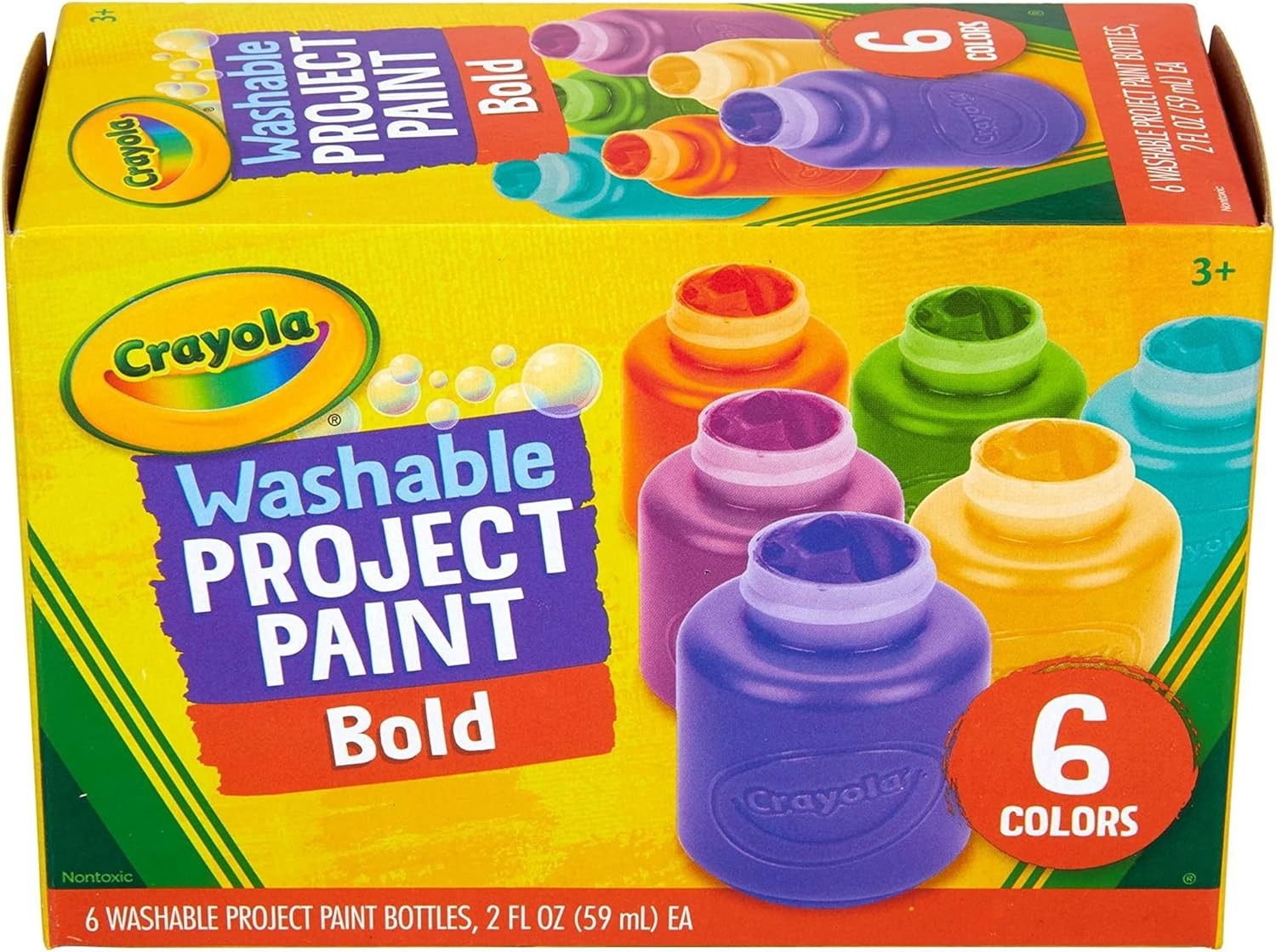Crayola Washable Kids Paint (6ct), Assorted Bulk Paint Set for Kids
