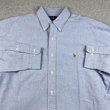 Polo Ralph Lauren Button Shirt Men's 16 1/2 32-33 Blue Classic Oxford Flesh Pony