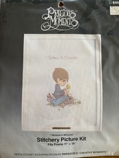 Paragon 8401 Precious Moments I BELIEVE IN MIRACLES Stitchery Picture Kit 11x14