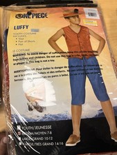 Netflix One Piece Luffy Costume Cosplay Anime Outfit Youth Child Size M 7-8 New