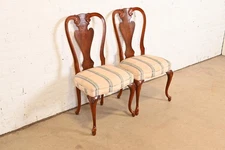 John Widdicomb Queen Anne Solid Mahogany Dining Chairs, Pair