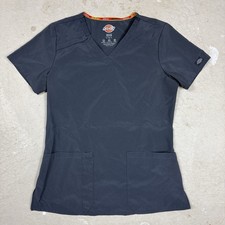Dickies EDS Essentials Scrub Top Women  s Small Gray V-Neck NWOT