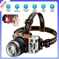 990000LM LED Headlamp Rechargeable Headlight Zoomable Head Torch Lamp Flashlight