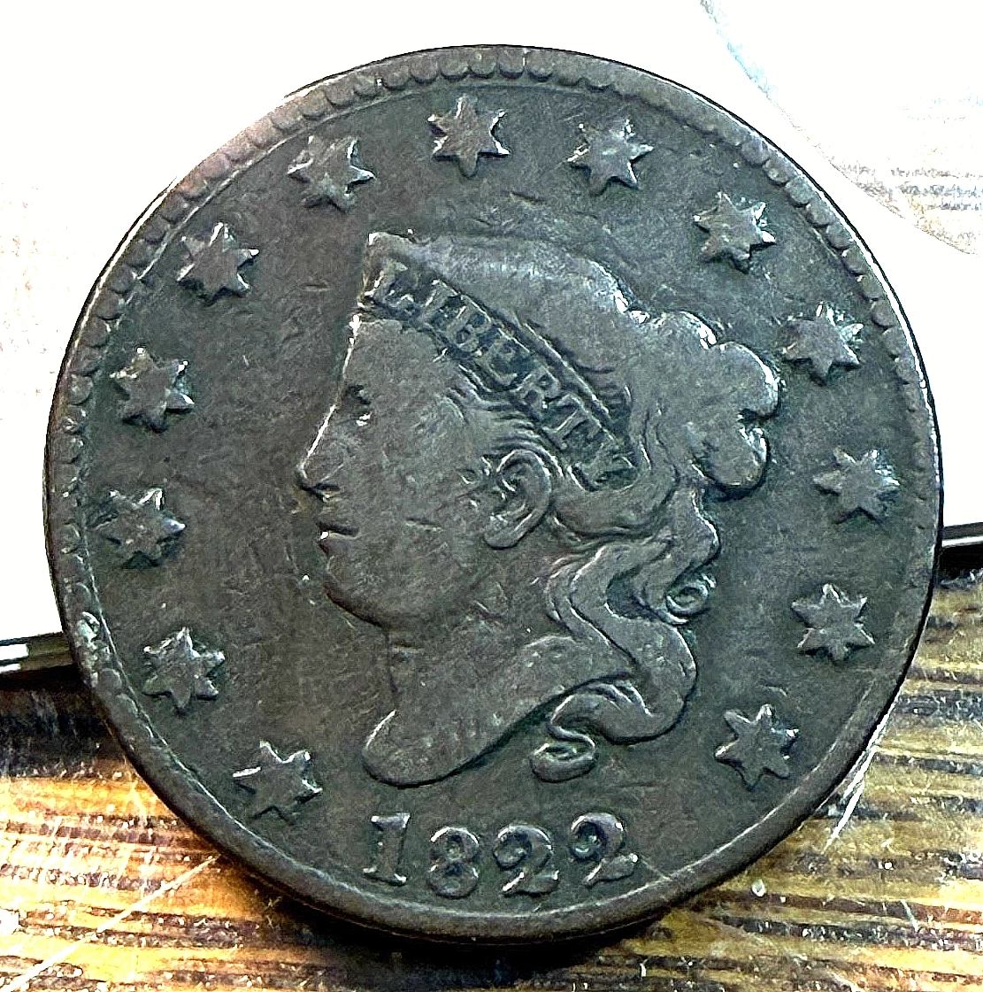 25+ 1822 Year Coronet Head US Large Cents (1816-1839) for sale