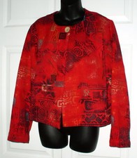 Chico's Wms Red/Black Fun Jacket/ Blazer 1 Medium