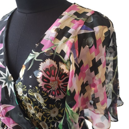 Temperley London Claudette Black Multi Wrap Maxi Dress Printed Floral Gown - Picture 15 of 16